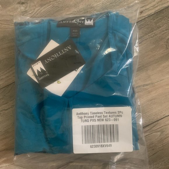 NWT ANTTHONY 2PC PANT SET AUTUMN TURQUOISE PXS, PS - Picture 11 of 16